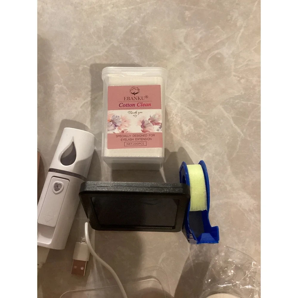 Portable USB Mini Fan & Facial Steamer Set for‎ Women with Cotton Pads & Tape